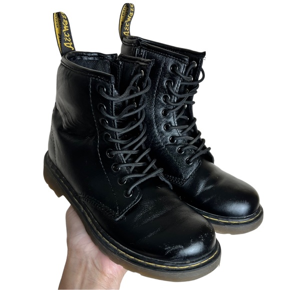Doc DR Martens Delaney Boots 1460 Lace-Up black combat Unisex Kids Size 3 - Picture 17 of 17